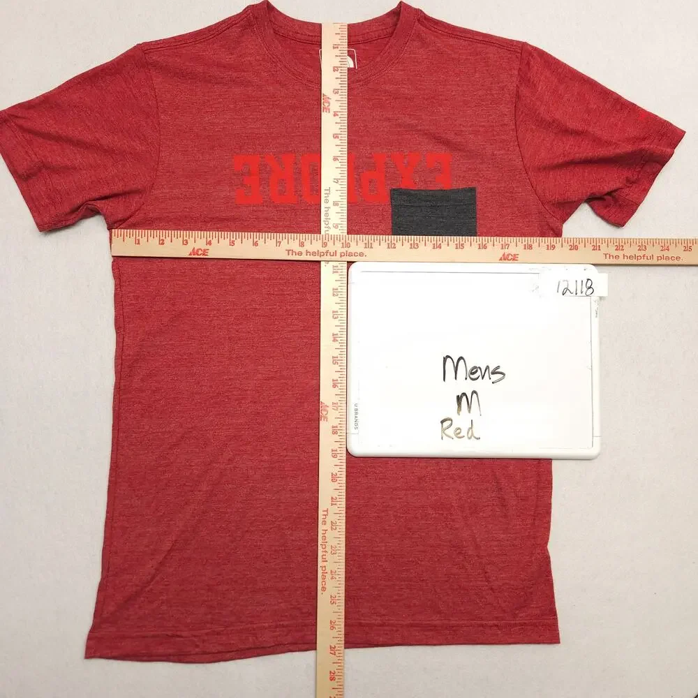 The North Face Explore Short Sleeve Crew Neck Graphic T-Shirt Mens Size M Red
